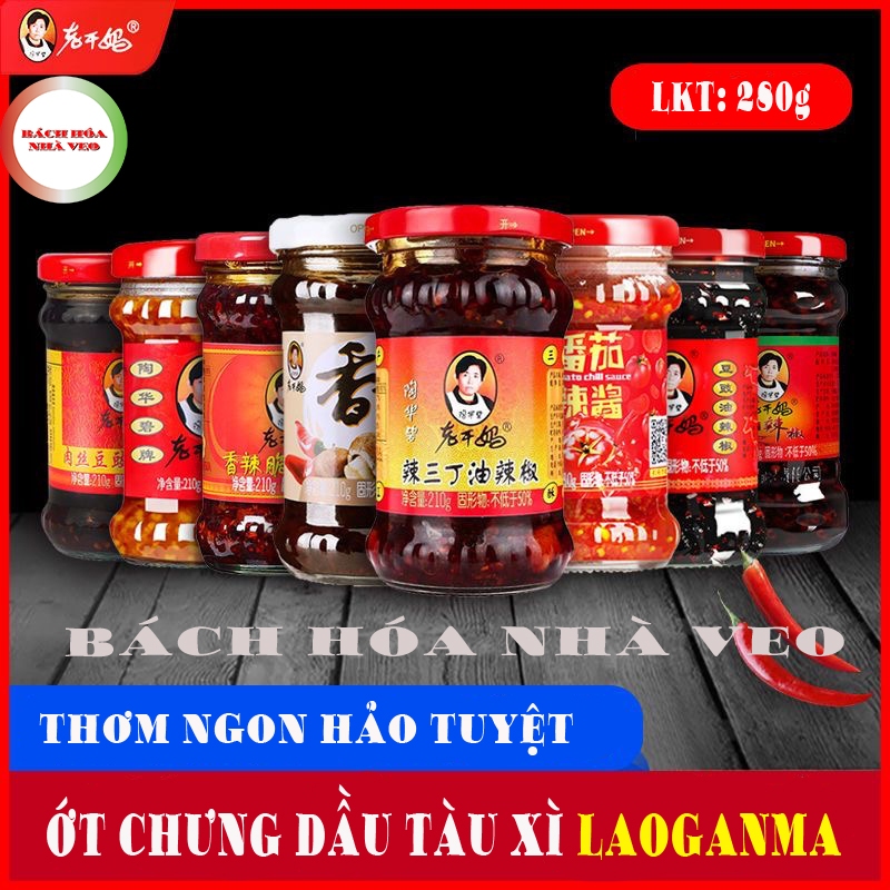 Ớt Trưng Dầu Tàu Xì Laoganma Lọ 280g Các Vị