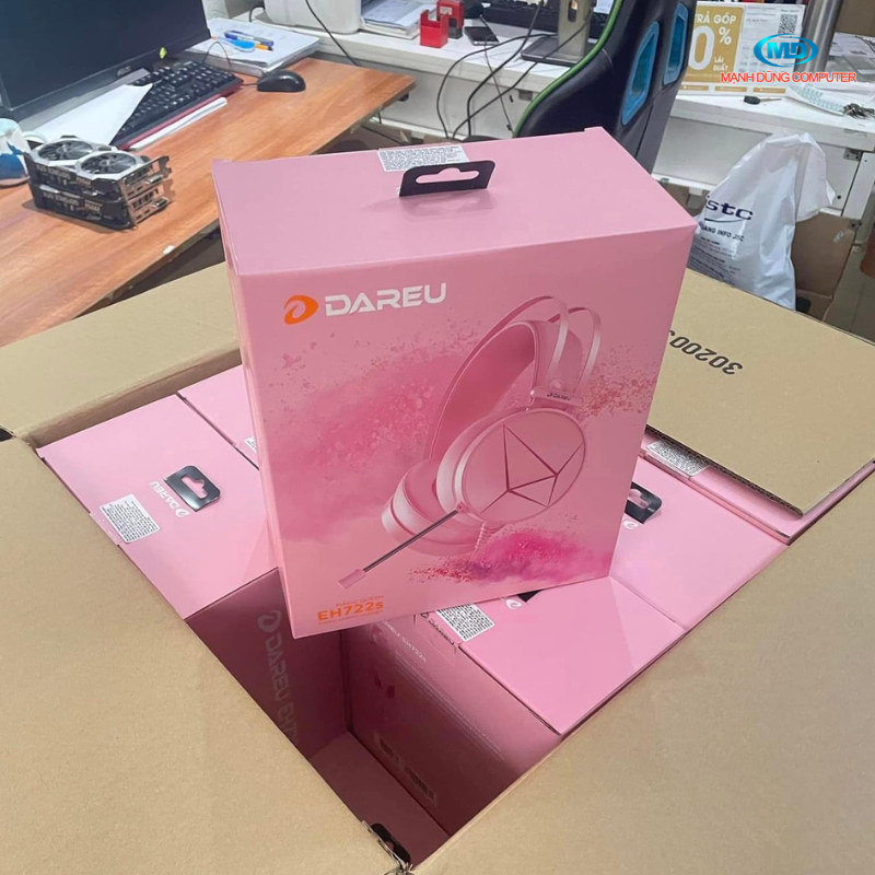 Tai nghe Dareu EH722S Pink Led RGB Âm Thanh 7.1 giả lập - Hàng Chính Hãng Bảo Hành 12 Tháng
