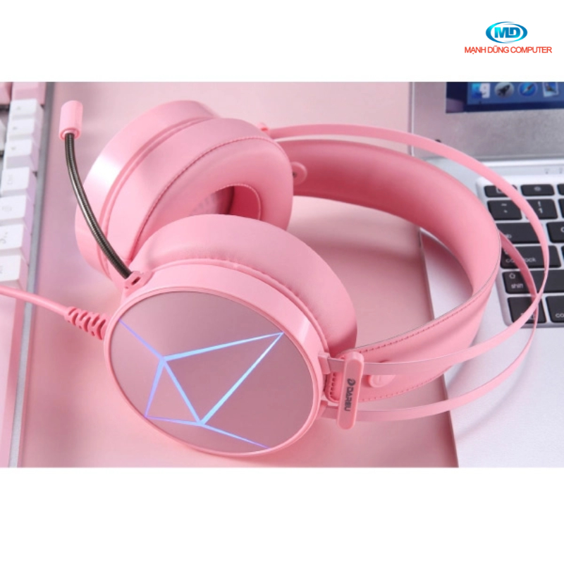Tai nghe Dareu EH722S Pink Led RGB Âm Thanh 7.1 giả lập - Hàng Chính Hãng Bảo Hành 12 Tháng