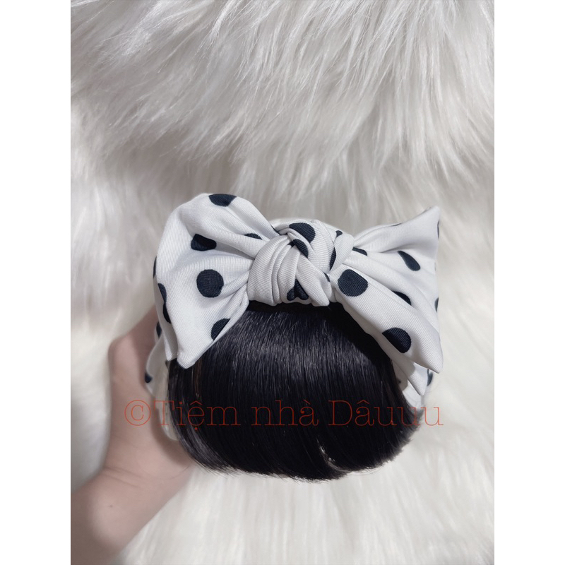 Băng đô/turban kèm mái giả cho bé gái dễ thương