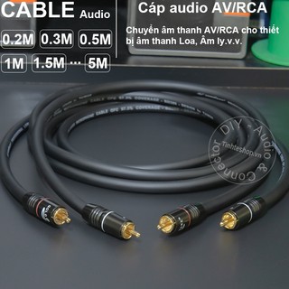 Dây hoa sen 2 đầu 2 sợi diy 0.2 đến 10 mét - 1 pair rca audio cable for dvd speaker amplifier