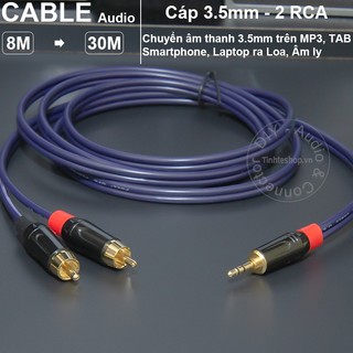 Dây 3.5 ra 2 đầu av dài 10 mét đến 30 mét - 3.5mm to 2 rca audio cable