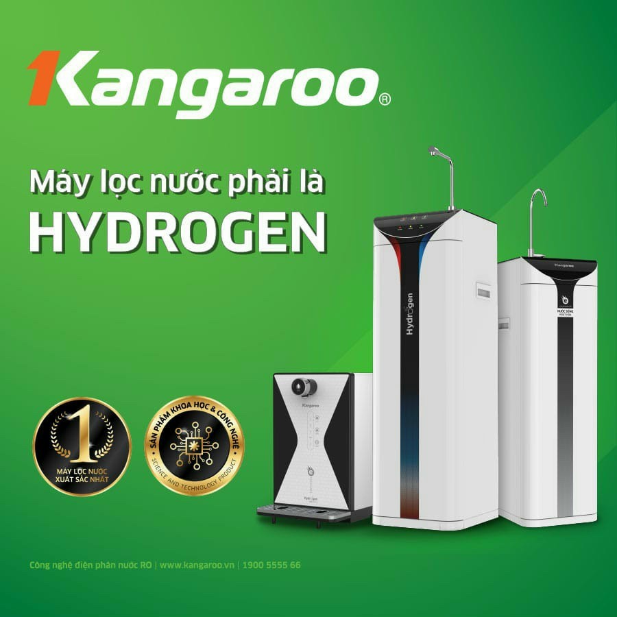 Máy lọc nước Kangaroo KG10A6S Ro Hydrogen nóng lạnh, màn hình cảm ứng, khoá trẻ em.