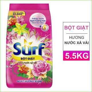 Bột giặt SURF túi 5.5kg hương nước xả vải Ngát Hương Xuân