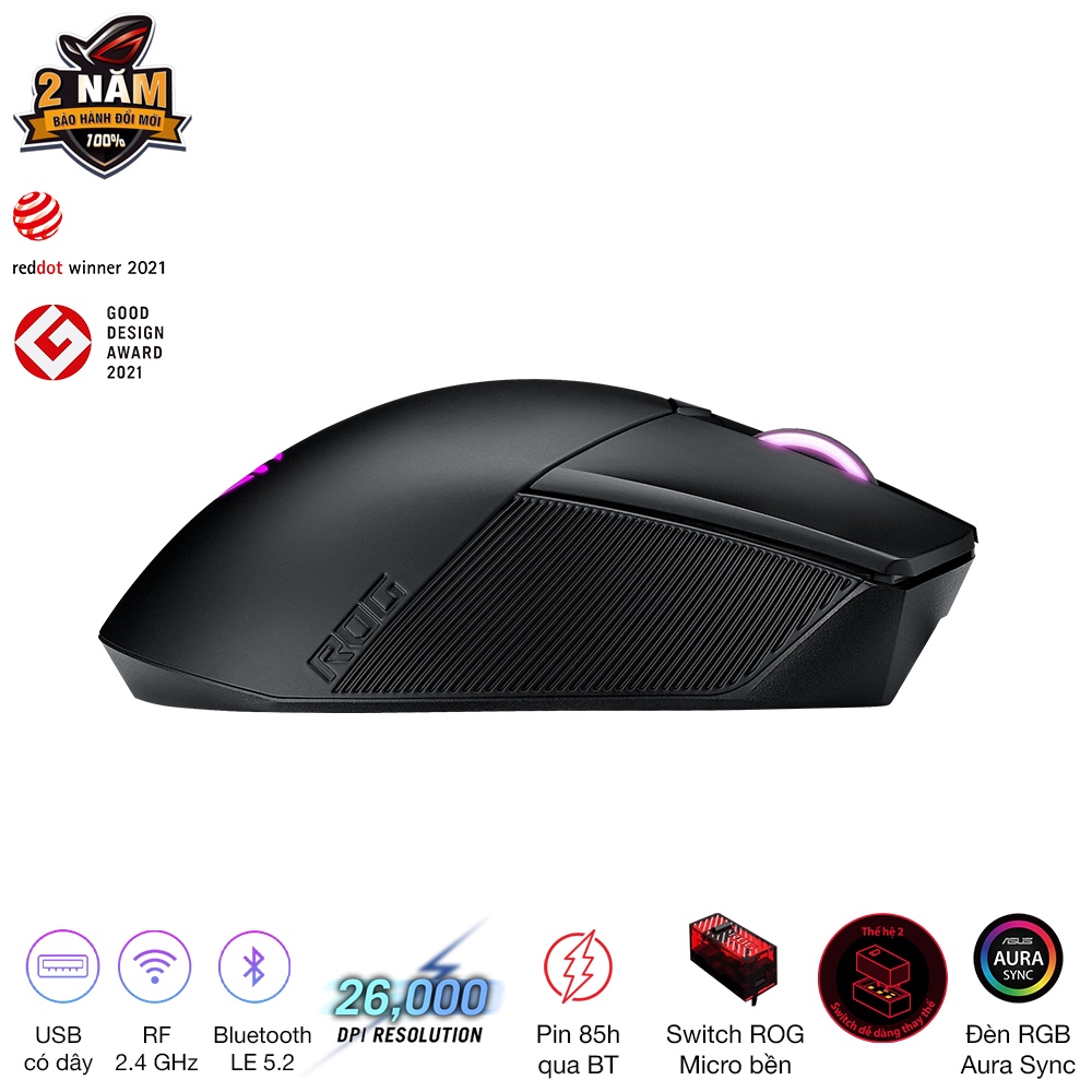 Chuột game không dây ASUS ROG GLADIUS III Wireless , 19.000 DPI, Hot Swap