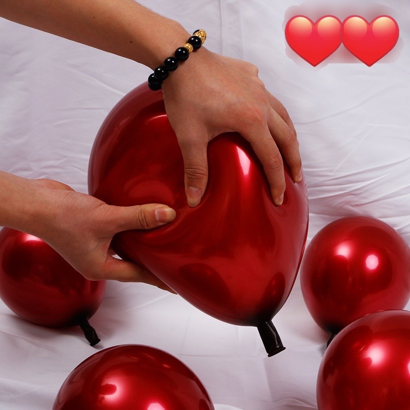 Bong Bóng Bay trang trí sinh nhật phòng cưới. Bóng siêu Nhũ đỏ 2 lớp hàng dày