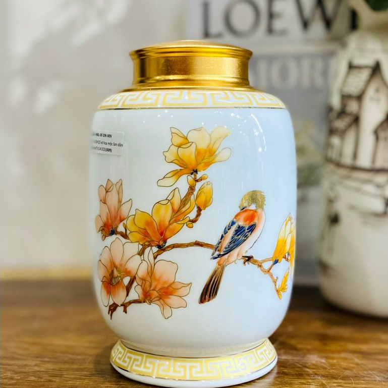 (CAO CẤP) Bình trà bát tràng, Hũ đựng trà bằng gốm sứ, Hộp đựng chè khô, Bình đựng trà khô, Bình đựn