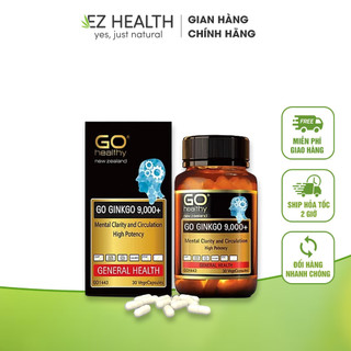 Viên hoạt huyết dưỡng não GO Healthy GO Ginkgo 9000+ tăng cường tuần hoàn não cải thiện trí nhớ giảm đau đầu chóng mặt