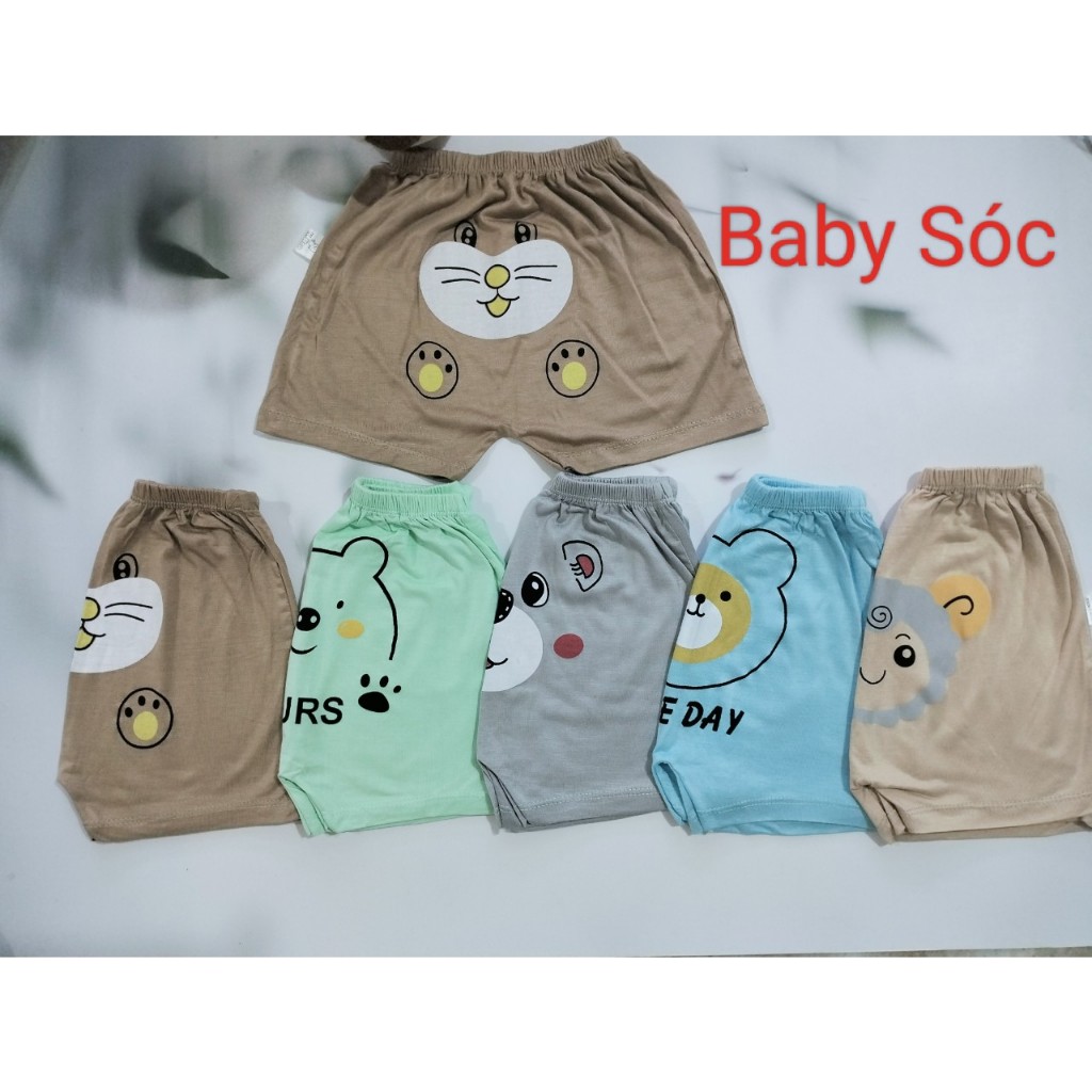Combo 5 quần, 10 quần đùi Thun Lạnh mông thú cho bé từ 4-15kg.