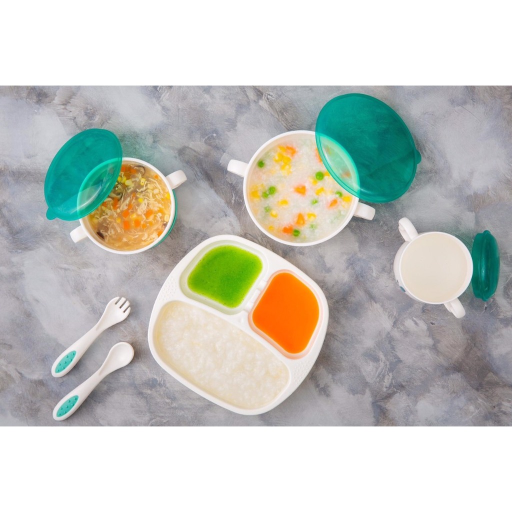 Bộ chén đĩa ăn dặm  cho bé chất liệu nhựa PP an toàn lunakidsbaby