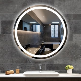 Gương Treo Tường LUXHOME Tròn Fi 60cm Tràn Viền - Đèn LED - Cảm Ứng  Cao Cấp, Treo bàn trang điểm, bàn lavabo nhà tắm