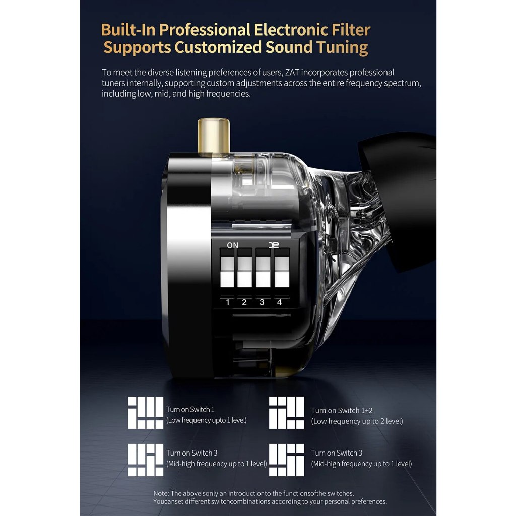 Tai nghe KZ ZAT HiFi Earphone High-end Tunable In-Ear balanced armature Earphones Monitor có Micro