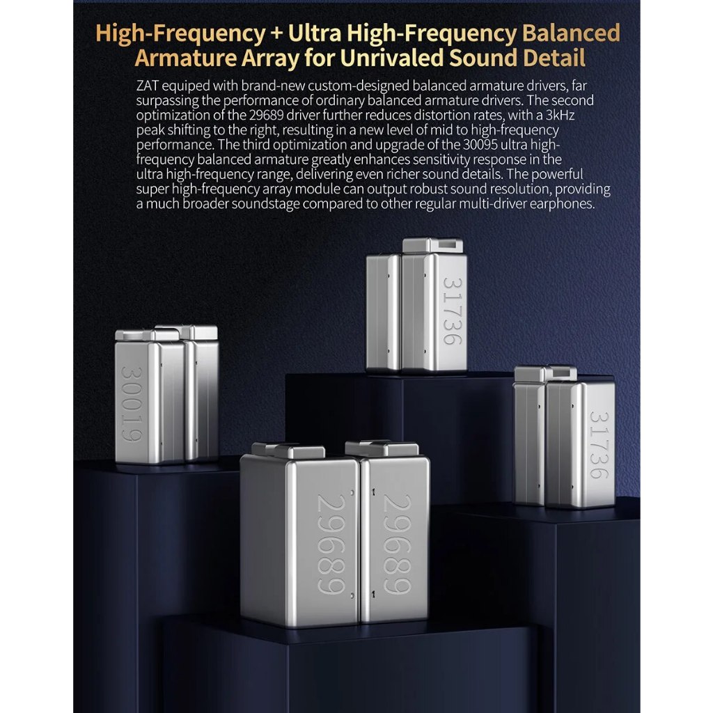 Tai nghe KZ ZAT HiFi Earphone High-end Tunable In-Ear balanced armature Earphones Monitor có Micro