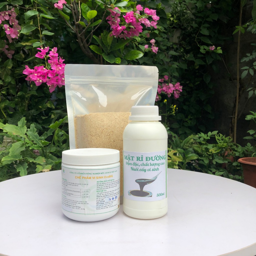 Combo Ủ phân bón - ủ Cá, ủ trứng chuối đậu tương, rác hữu cơ... Gồm Chế Phẩm men gốc và mật rỉ đường tự ủ phân dễ dàng