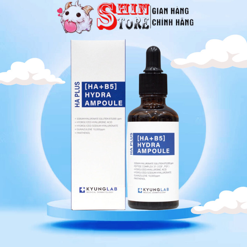 Serum Kyunglab HA B5 , Serum HA+B5 Kyung Lab giúp căng bóng da tức thì cải thiện tình trạng da khô, làm đều màu da