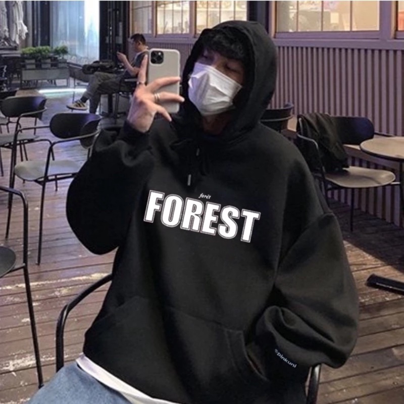 Áo Hoodie From Rộng Chữ Forest Chất Nỉ Dày Dặn Xịn Xò Trẻ Trung