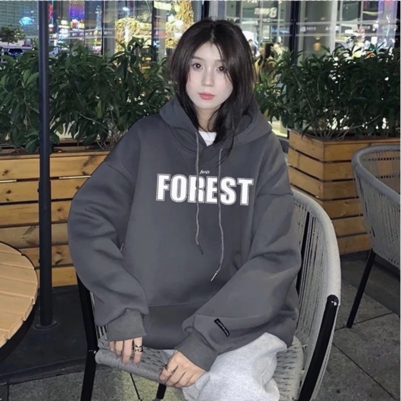 Áo Hoodie From Rộng Chữ Forest Chất Nỉ Dày Dặn Xịn Xò Trẻ Trung