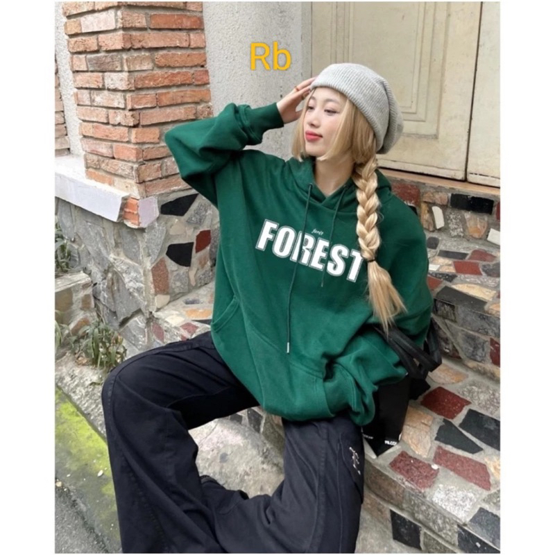 Áo Hoodie From Rộng Chữ Forest Chất Nỉ Dày Dặn Xịn Xò Trẻ Trung