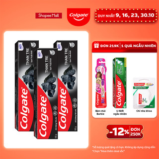 Bộ 3 Kem đánh răng Colgate thiên nhiên Than tre Hàn Quốc khử mùi diệt khuẩn 180g