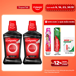 Bộ 2 Nước súc miệng Colgate trắng răng Optic White than hoạt tính 500ml