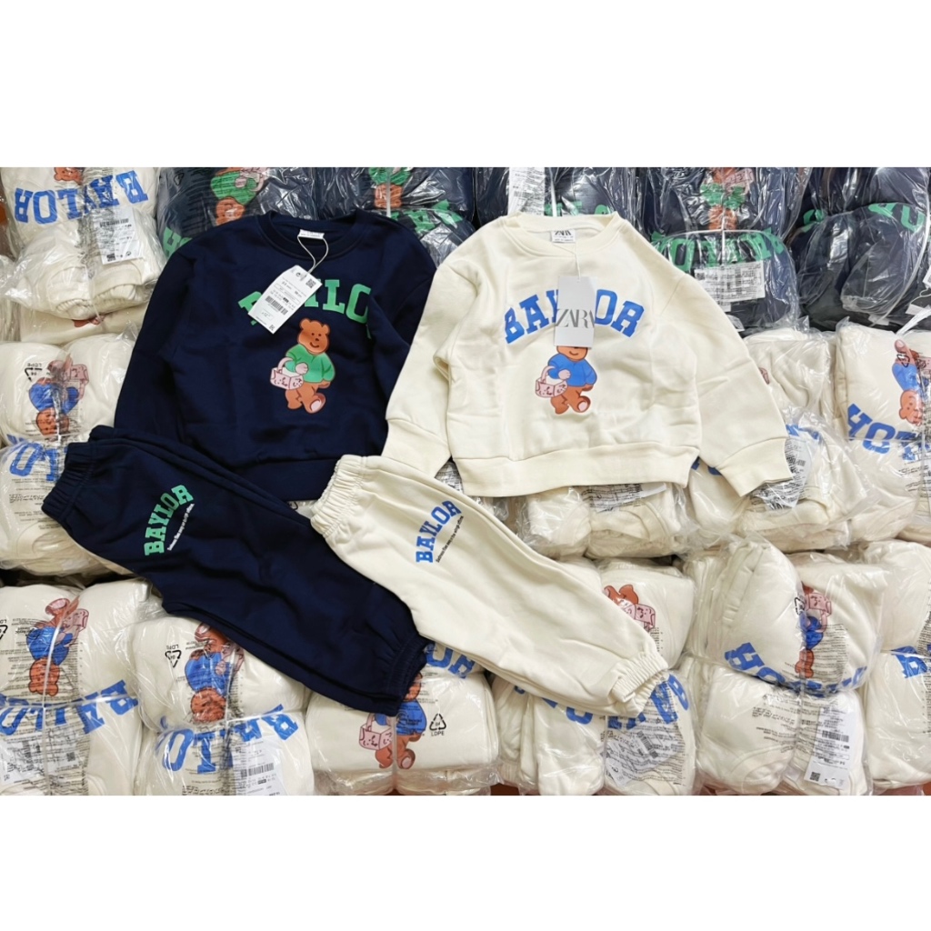 ✨MALINHKID✨BN074- Bộ nỉ bông BABYLOA 2 màu xanh, trắng trẻ em VNXK