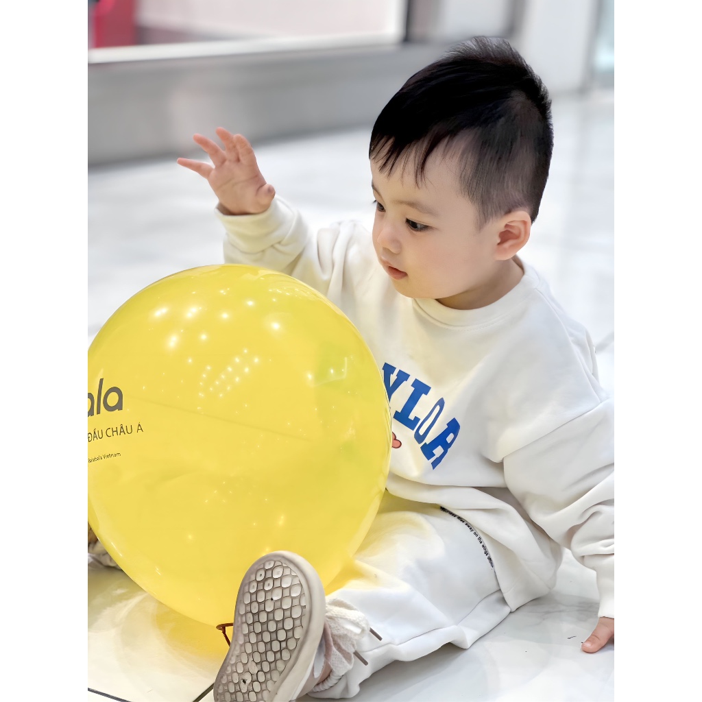 ✨MALINHKID✨BN074- Bộ nỉ bông BABYLOA 2 màu xanh, trắng trẻ em VNXK