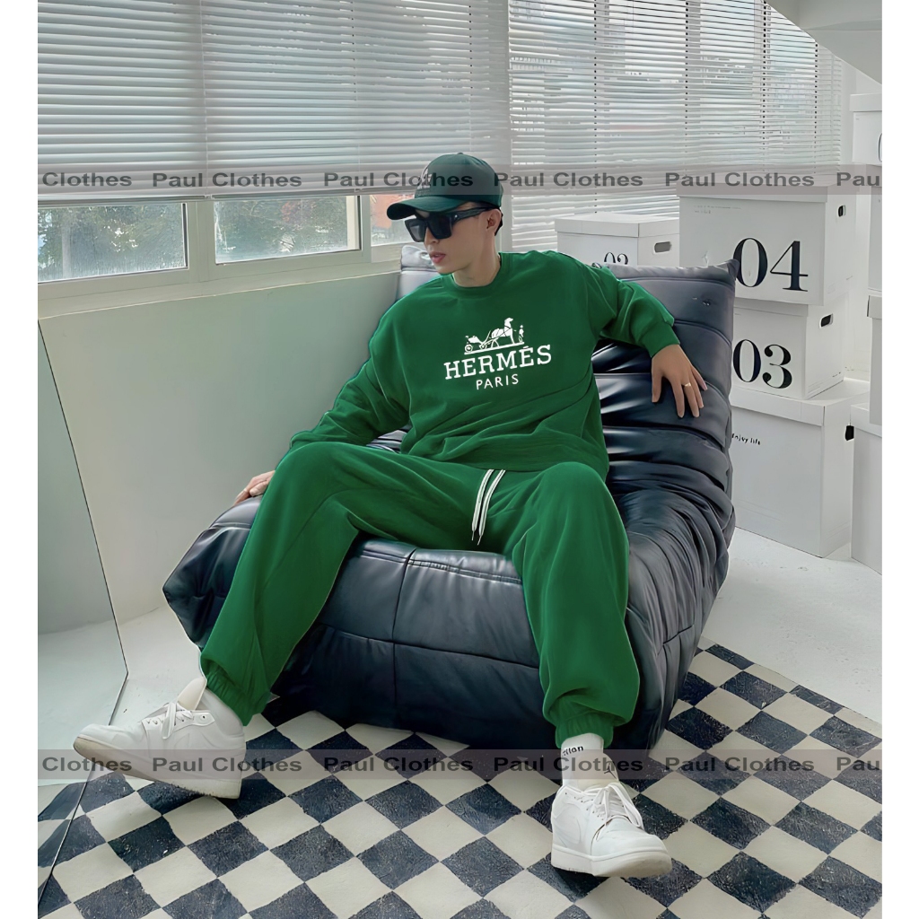 🔥Hot🔥Bộ Nỉ Sweater Hermes Nam Nữ In 5D, Bộ Nỉ Tommy Chất Liệu Nỉ Ngoại - Hàng Cao Cấp Thu Đông 2023 MoMo.Official