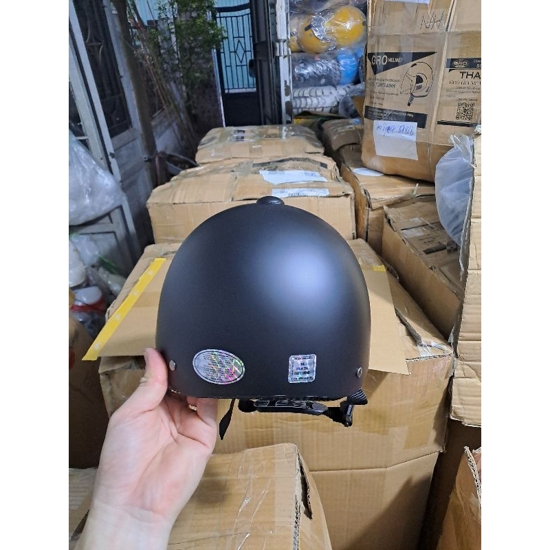 Mũ bảo hiểm lưỡi trai _ Mũ bảo hiểm thời trang 3 lớp màu đen nam_ Mũ bảo hiểm nửa đầu