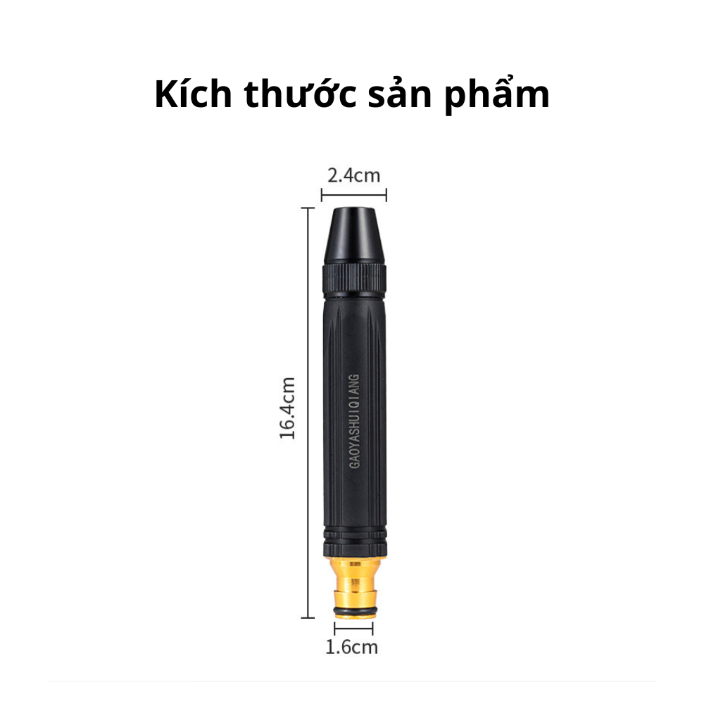 Đầu vòi xịt tăng áp rửa xe cực mạnh, vòi phun áp suất cao tiện lợi đa chức năng
