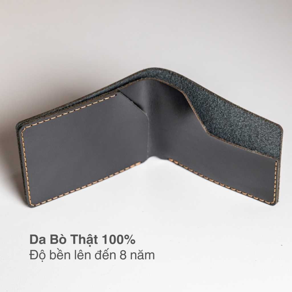 Ví da HILAS 1 - Da bò thật, cắt laser tinh xảo, khâu thủ công tỉ mỉ, thiết kế tối giản