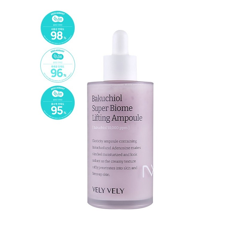 Tinh Chất Dưỡng Da Căng Bóng, Giảm Nhăn Bakuchiol 10,000ppm Super Biome Lifting Ampoule Vely Vely