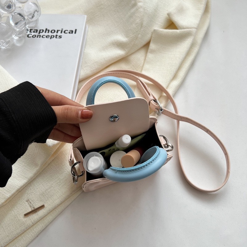 Túi xách Mini đeo chéo 2 quai dễ thương phong cách Hàn Quốc