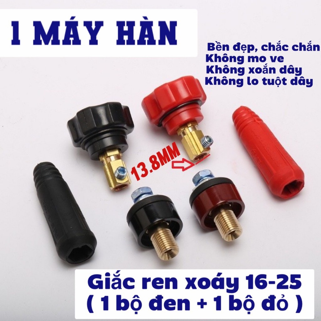 GIắc nối nhanh máy hàn cho 01 máy  - Giắc ren xoáy hàng đẹp