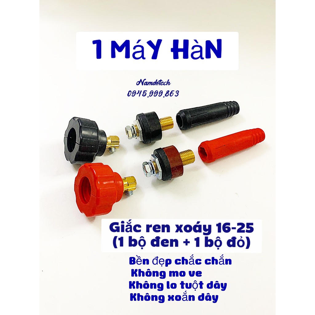 GIắc nối nhanh máy hàn cho 01 máy  - Giắc ren xoáy hàng đẹp