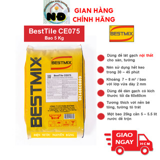 Bao 5kg keo dán gạch nội thất besttile ce075 ốp tường lát nền cao cấp bestmix tương đương sika tilebond