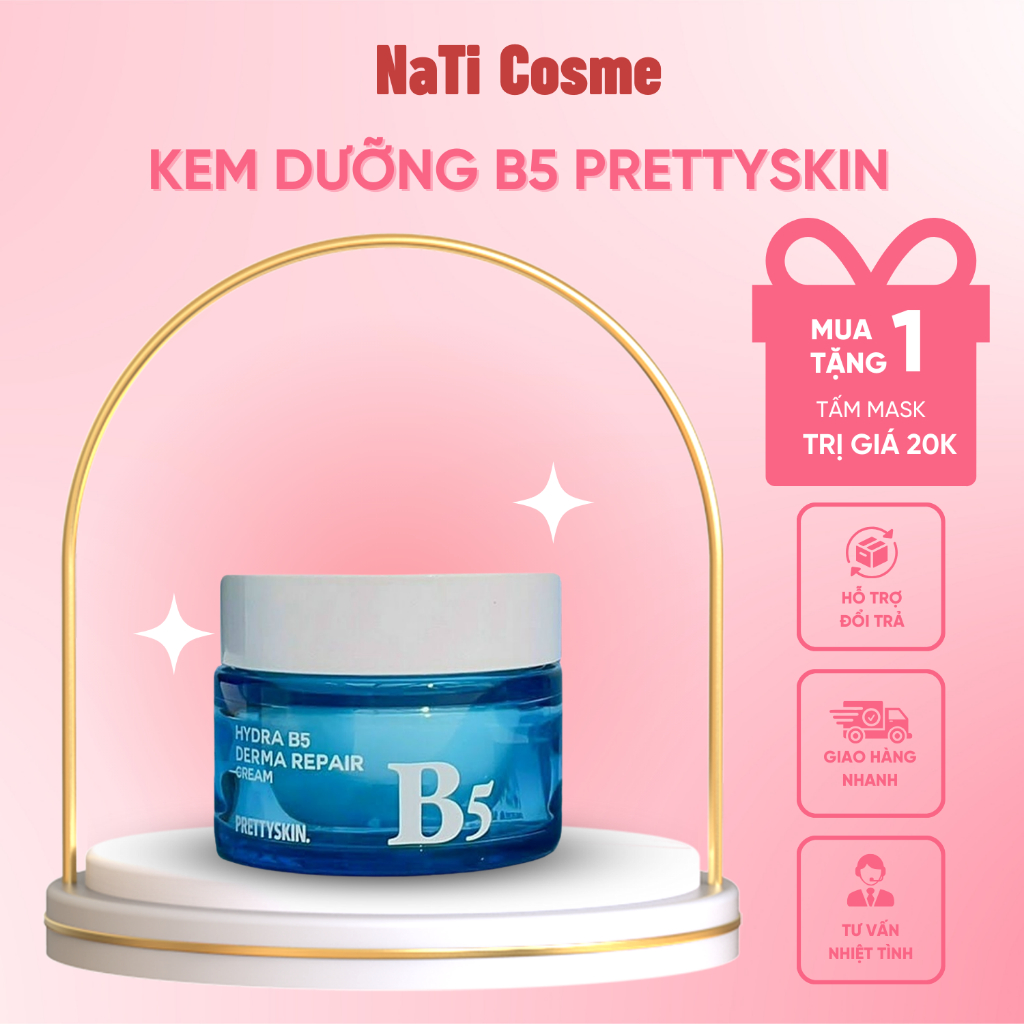 Kem Dưỡng PRETTYSKIN HYDRA B5 REPAIR CREAM Dưỡng Ẩm Phục Hồi Trắng Da Mềm Mịn Căng Bóng 52ml