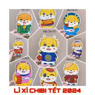 Lì xì chibi siêu hot tết 2024 ,lì xì chào đón giáp thìn 2024