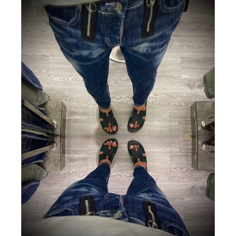 Quần jean bò nam DSQ2 biker slimfit,Quần jean bò nam  xanh trơn thêu 2 khoá zip dọc eo phối mài xước đơn giản MS 10