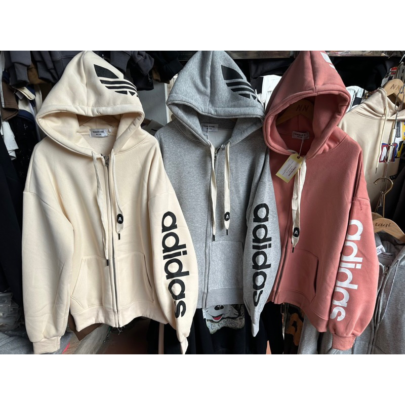 Áo Khoác nỉ dass dập full tay mũ hai lớp siêu dày JELLYSTORE về đù 4 màu ảnh thật kèm ảnh mẫu siêu đẹp