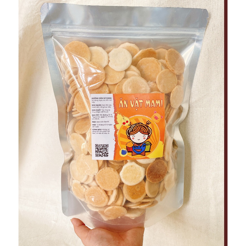 Bánh Đồng Tiền Tuổi Thơ túi zip 500g MamiFood