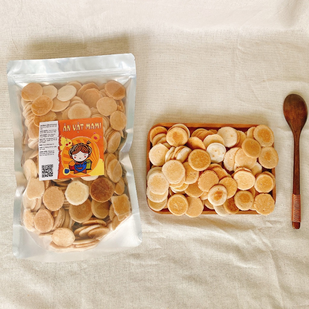 Bánh Đồng Tiền Tuổi Thơ túi zip 500g MamiFood