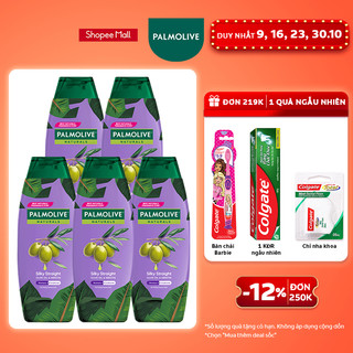 Bộ 5 Dầu gội Palmolive kèm dầu xả chiết xuất thiên nhiên Suôn Mượt Óng Ả 180ml
