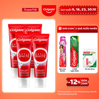 Bộ 4 Kem Đánh Răng Colgate trắng răng Optic White tinh thể khoáng trắng 100g