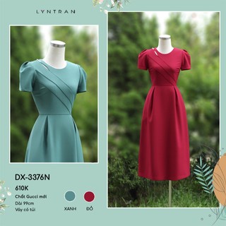 Đầm xoè nữ cut-out vai ngắn tay lyntran dx-3376n