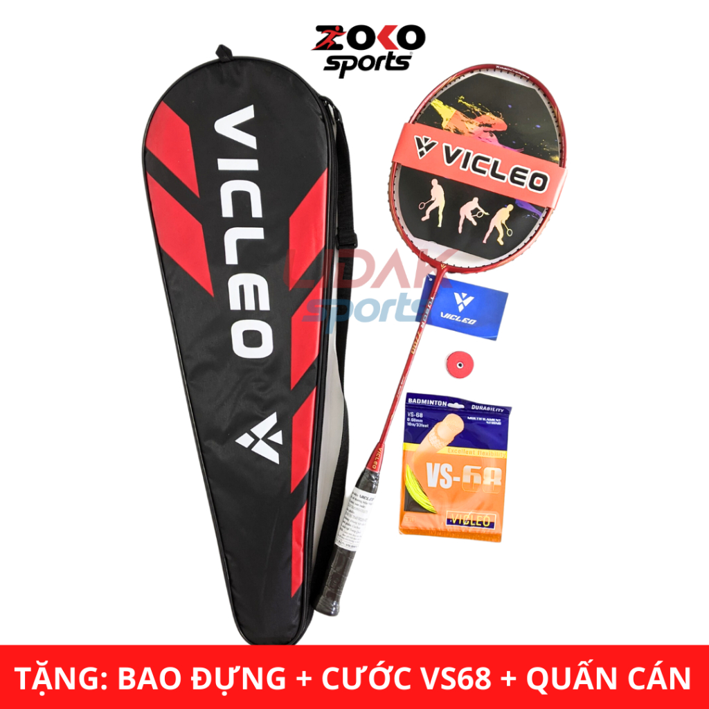 Vợt cầu lông Vicleo Tubor 7500 mức căng 10kg, 11kg màu trắng khung carbon chính hãng