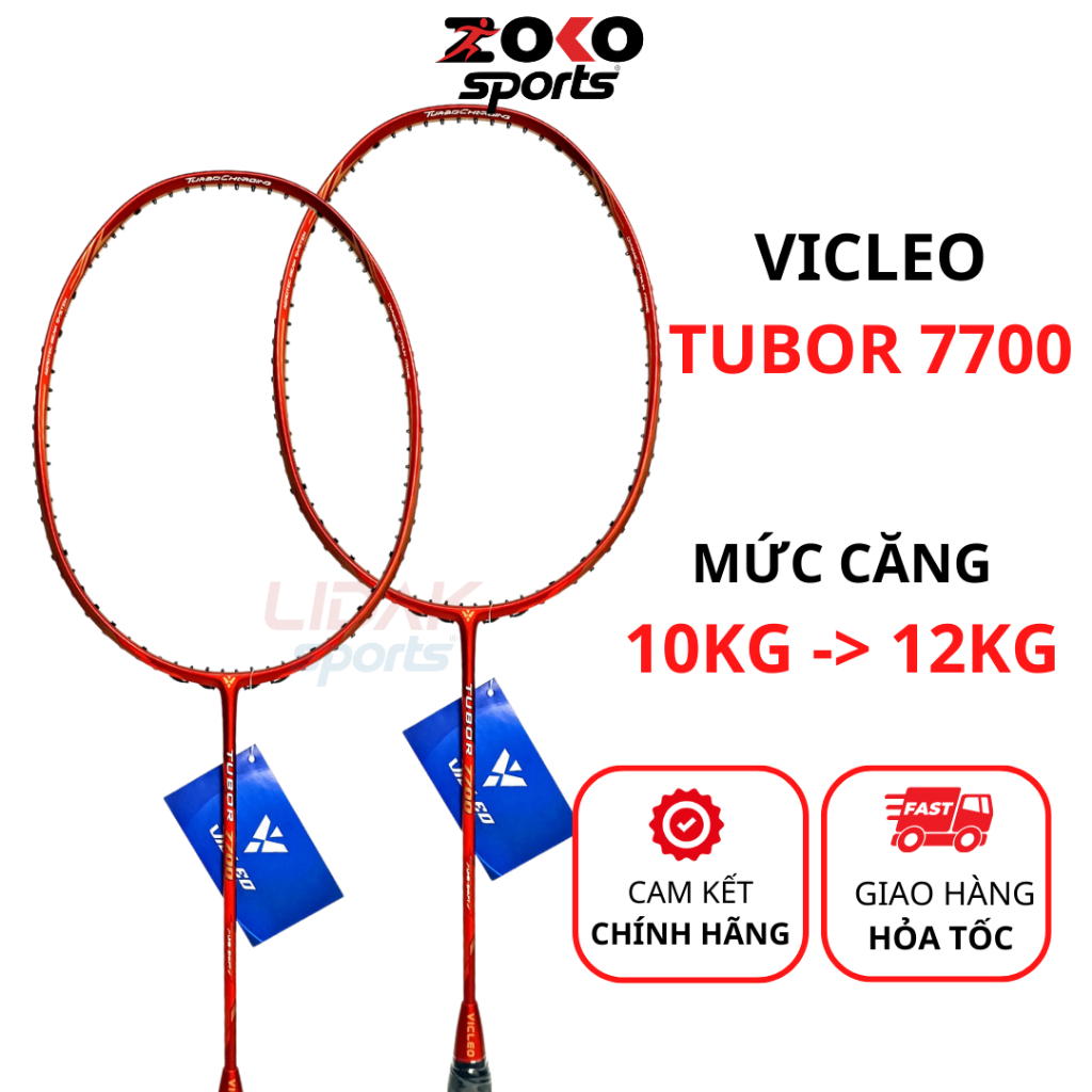 Vợt cầu lông VICLEO TUBOR 7700 mức căng 10kg, 11kg chính hãng giá rẻ khung carbon