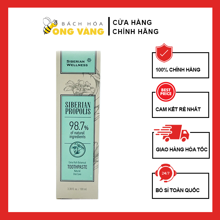 Kem Đánh Răng Thảo Dược Keo ong Siberi - Siberian Propolis Extra ☘ FREE SHIP ☘