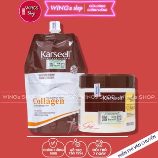 Kem hấp tóc, ủ tóc collagen karseell maca 500ml phục hồi tóc, giúp tóc siêu mềm mượt | wings shop