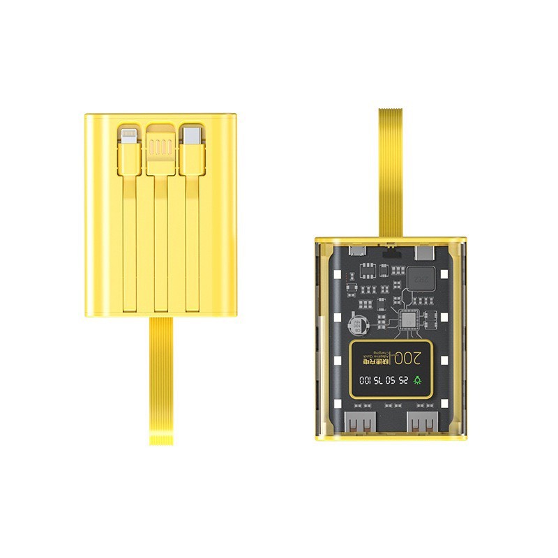 Pin sạc dự phòng 10.000 MAH có dây mini có màn hình led, sạc dự phòng 2 đầu ra tương thích nhiều thiết bị