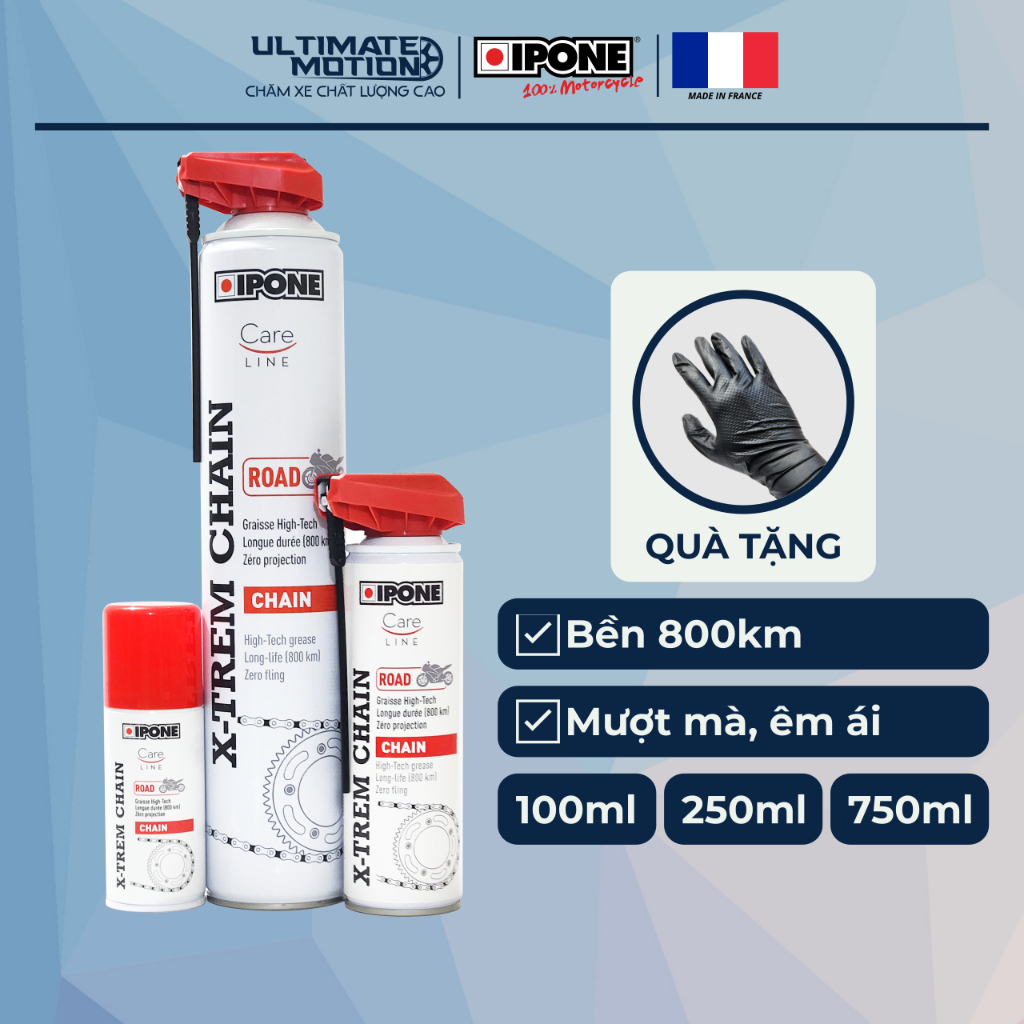 Dưỡng sên xe máy Ipone X-Trem Chain, độ bền 800km, tạo cảm giác di chuyển mượt mà, êm ái - Ultimate Motion shop